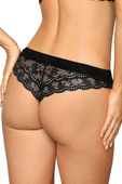 LAGERTA BLACK  Stringi z koronką, czarne