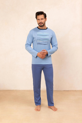 Piżama Regina 492 dł/r M-XL Z25/26 męska niebieski