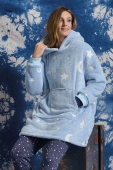 Ciepła kocobluza w gwiazdki świecące w ciemności MILANA, błękitna