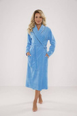 Szlafrok De Lafense 390 Lydie Welur 3XL-5XL damski granatowy