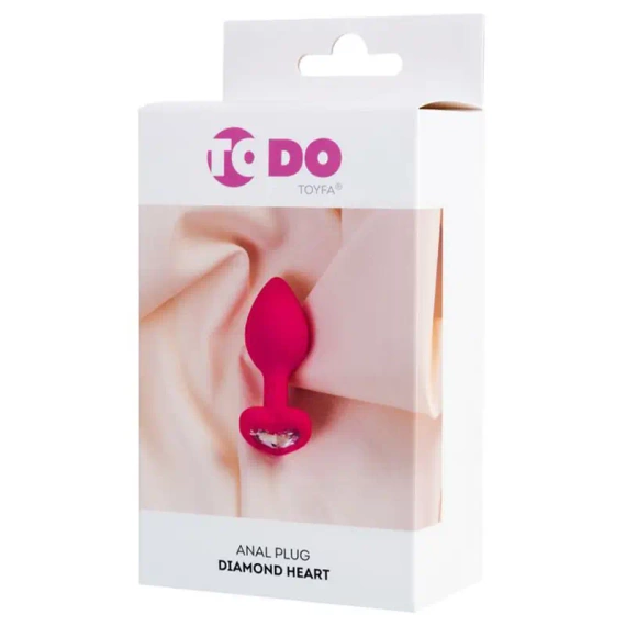 Mały korek analny serce diament 7cm początkujący róż
