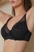 Miękki biustonosz z koronką MARILUZ soft, negro-czarny
