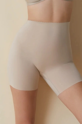 Modelujące bezszwowe figi z długimi nogawkami Faja Pantalón 504, tierra-beż