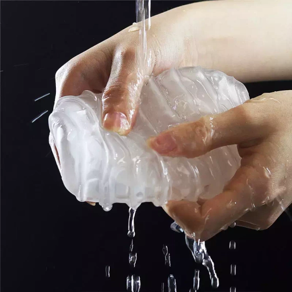 Masażer penisa mega jajo prążki Giant +żel, róż