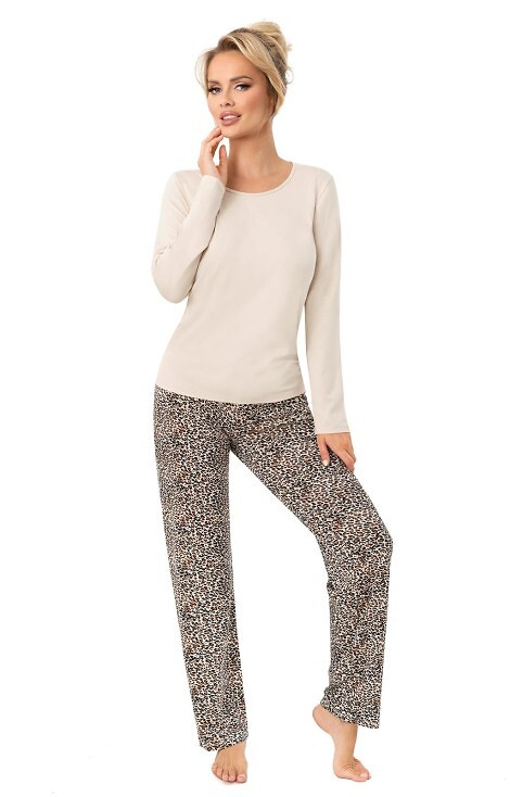 Piżama Donna Omari Long dł/r S-2XL beżowy