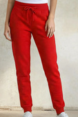 Spodnie dresowe jogger ze ściągaczami i kieszeniami damskie, czerwone