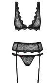 EMPERITA SET 3 części: seksowny biustonosz+pas+stringi