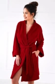 Ciepły puszysty miękki szlafrok soft ROLLING, czerwony