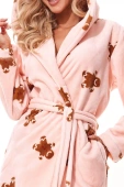 Pluszowy szlafrok z kapturem Soft CRAZY 2317 morela
