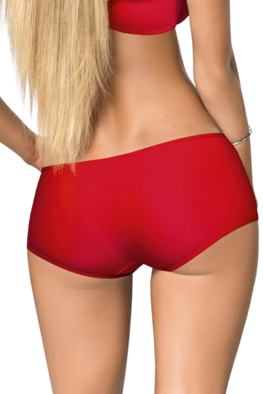 ATHINA Szorty z koronki z kokardką, czerwony