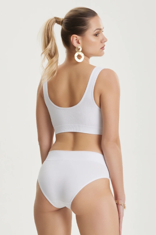 Biustonosz top sportowy Pierre Cardin 4014, bianco-biały