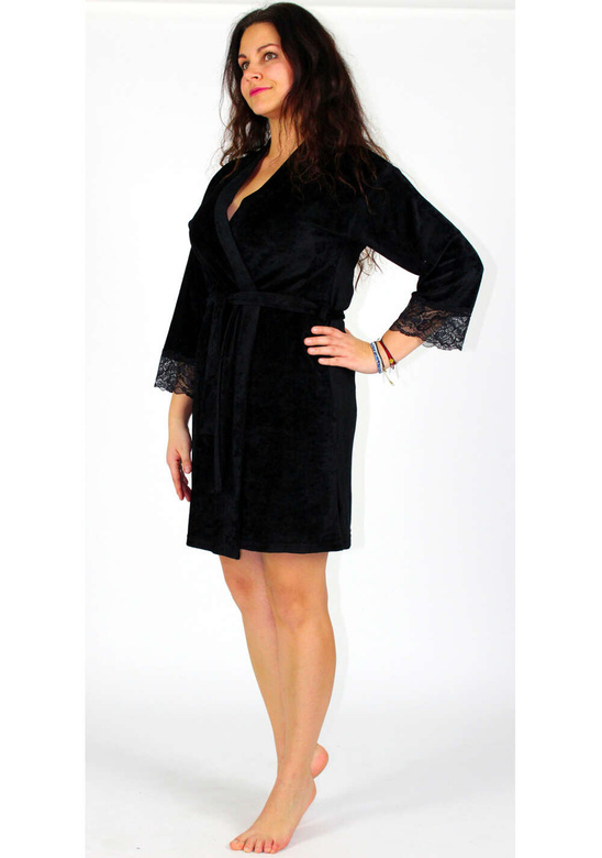 Szlafrok De Lafense 457 Milagros S-2XL damski granatowy