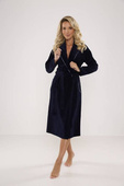 Szlafrok De Lafense 390 Lydie Welur 3XL-5XL damski granatowy