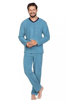 Piżama Regina 592 dł/r 2XL-3XL męska niebieski jasny