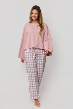 Piżama Mefemi Stella PW75 S-2XL różowy-szary