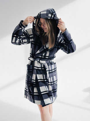 Szlafrok De Lafense 031 Kocyk S-XL damski szary