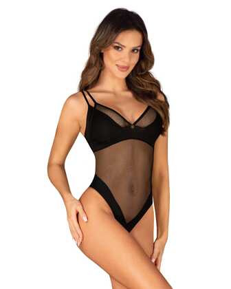 Body Obsessive Nesari Teddy XS-2XL czarny