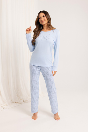 Piżama Regina 708 dł/r M-XL Z25/26 damska niebieski
