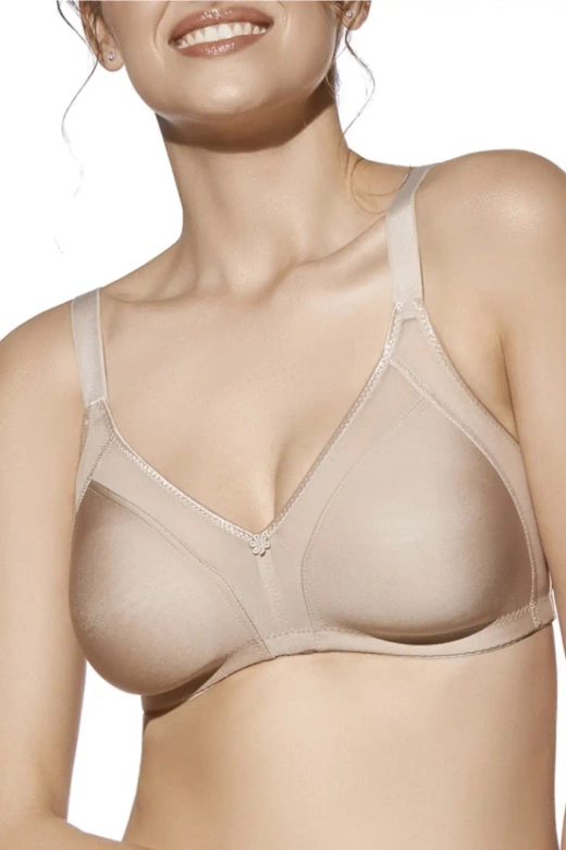 Gładki miękki biustonosz bez fiszbin ESTELA, beż tierra