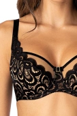 Koronkowy Biustonosz Półusztywniany Semi-Soft Saraja, czerń