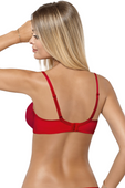 Biustonosz miękki z kwiatowym haftem ATHINA , czerwona