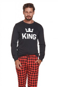 DOBRANOCKA 9761 bawełniana piżama męska KING, czarna