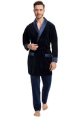 Szlafrok Luna 425 L-2XL męski granatowy