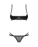 Komplet Obsessive Nutris Half-Bra & Crotchless Thong black