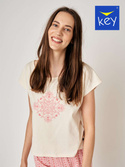 Piżama Key LNS 796 A24 kr/r S-XL brzoskwiniowy
