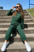 Modny komplet damski/dres ze ściągaczami Wenezja, zielony