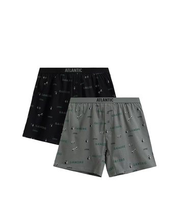 Bokserki Atlantic 2MBX-084/25 A'2 S-2XL czarny-khaki