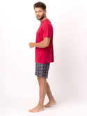 Piżama Key MNS 453 A25 kr/r M-2XL czerwony-grafitowy