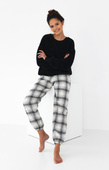 Piżama Sensis Meredith dł/r S-XL czarny-kratka