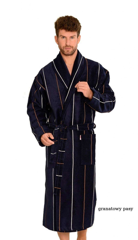Szlafrok De Lafense 803 M-2XL męski granatowy