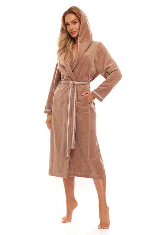 Szlafrok L&L 2307 Hot długi S-2XL damski camel