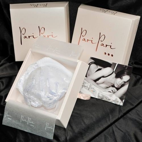 Stringi KATIA z haftem i koronką, biały