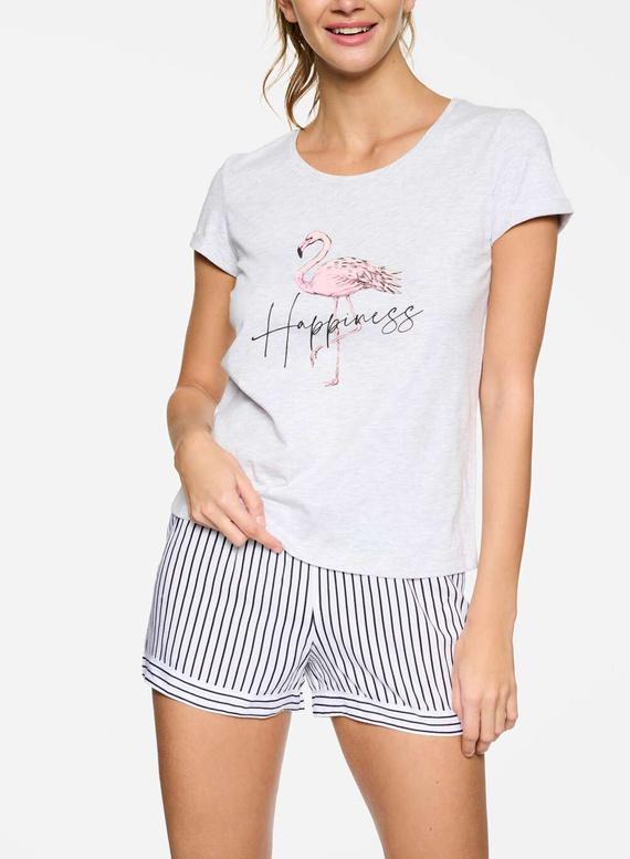 Miękka piżama NEILA z nadrukiem, szary