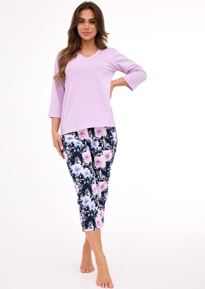 Piżama Cornette 389/463 Natalie 2 7/8 S-2XL damska liliowy