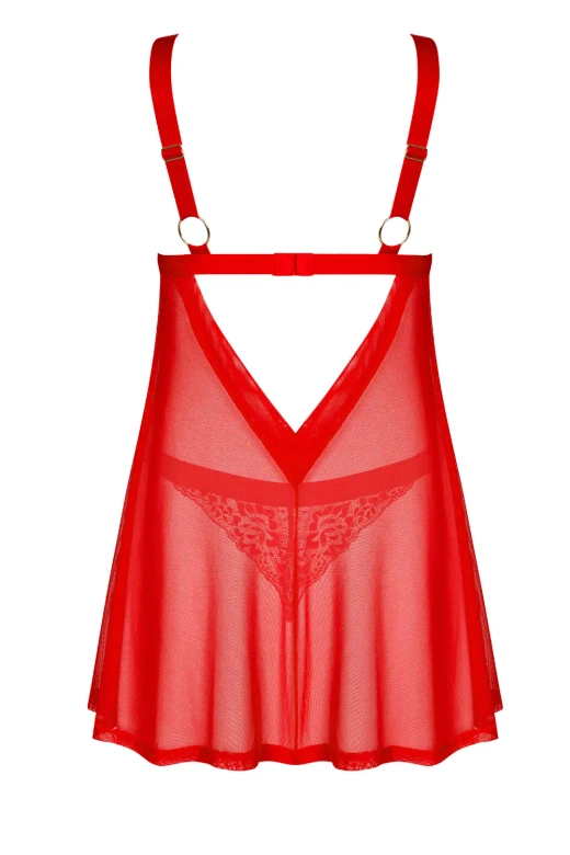 Koszulka babydoll Elianes+ stringi, czerwony