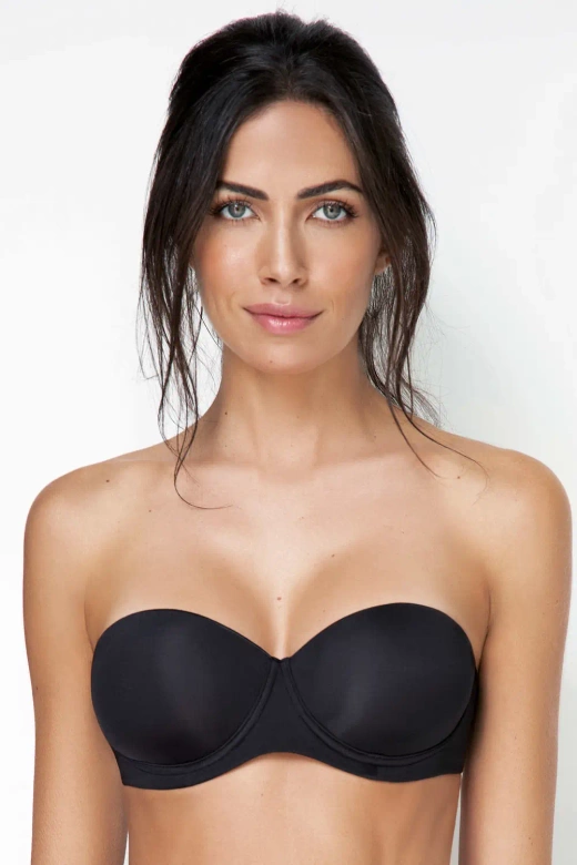 Biustonosz Bardotka Gładki Samonośny 2550, nero/czarny