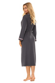 Szlafrok L&L 2506 długi M-2XL wiskoza damski grafitowy