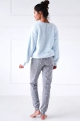 Ciepła piżama damska typu soft IDOLE, niebieska