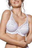 Miękki biustonosz z koronką MARILUZ soft, bianco-biel