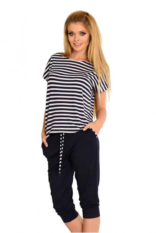 Piżama De Lafense 540 Jovite kr/r S-2XL czarny-szary