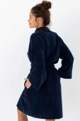 Szlafrok SOFT miękki i kobiecy NAVY BLUE, granatowy