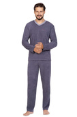 Piżama Regina 592 dł/r M-XL męska melanż ciemny