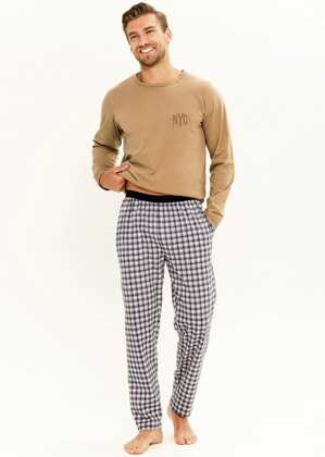 Piżama Taro Rob 3298 dł/r M-2XL Z24/25 brązowy