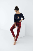 Piżama Sensis Lucy 3/4 Christmas S-XL granatowy-czerwony