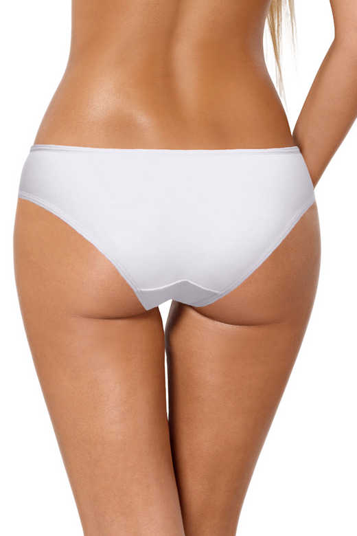 Figi brazyliany KATIA z koronką, biel