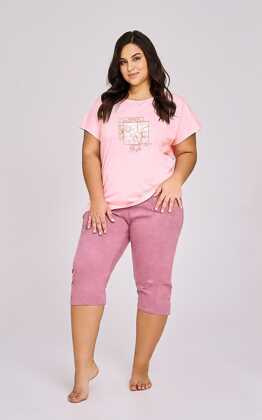 Piżama Taro Isla 3414 kr/r 2XL-3XL W25 damska różowy